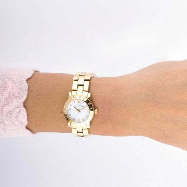 Shop Authentic Marc Jacobs Mini Amy White Dial Gold Steel Strap Watch for Women - MBM3057 - Luxxuri