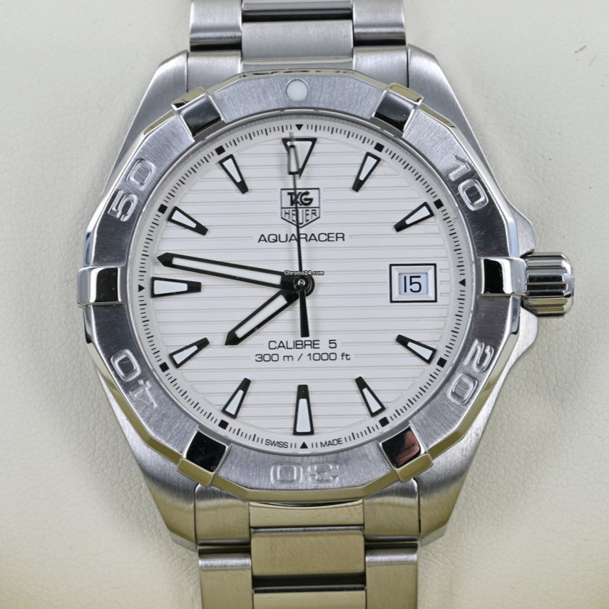 Shop Authentic Tag Heuer Aquaracer White Dial Watch for Men - WAY2111.BA0928 - Luxxuri