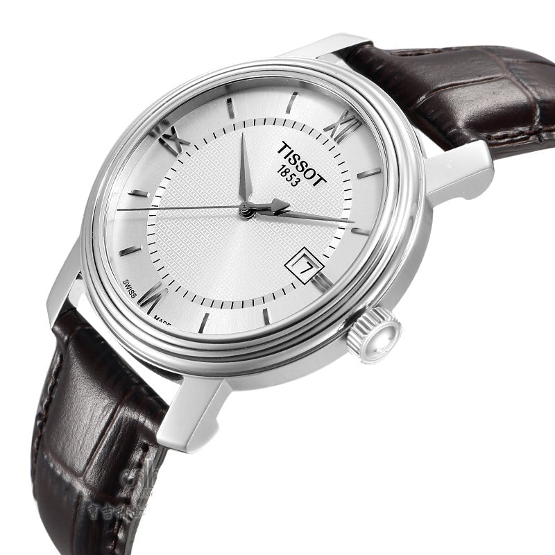 Shop Authentic Tissot T Classic Bridgeport Silver Dial Brown Leather Strap Watch For Men - T097.410.16.038.00 - Luxxuri
