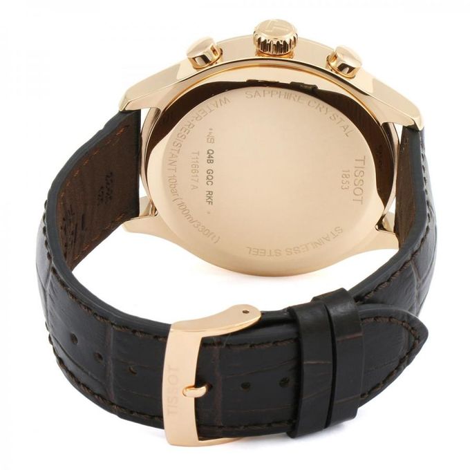 Shop Authentic Tissot Chrono XL Black Dial Brown Leather Strap Watch For Men - T116.617.36.057.01 - Luxxuri