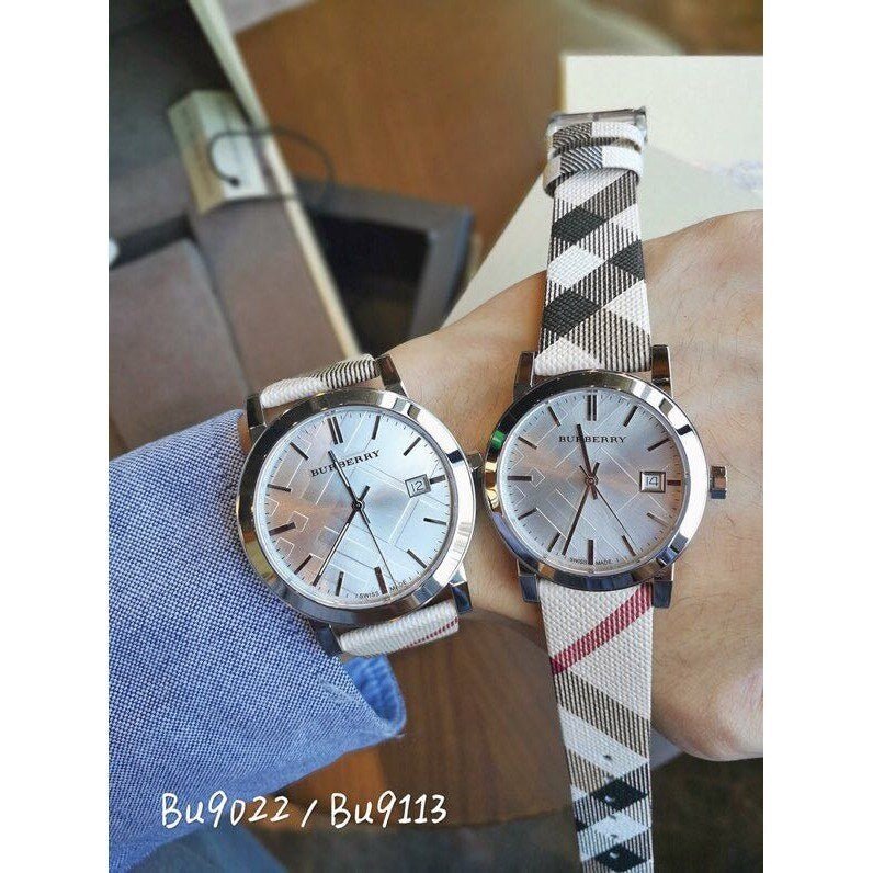 Shop Authentic Burberry The City White Dial Brown Leather Strap Watch for Women - BU9113 - Luxxuri