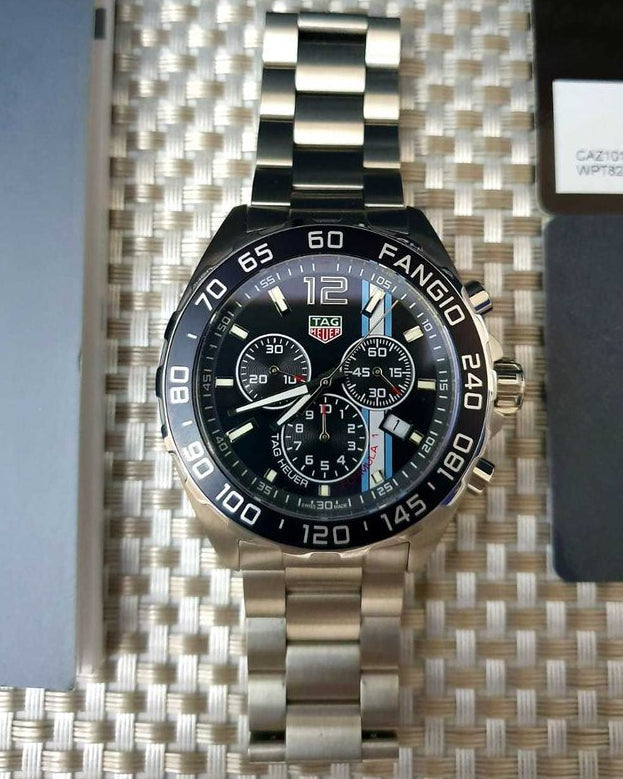 Shop Authentic Tag Heuer Formula 1 Chronograph Black Dial Silver Steel Strap Watch for Men - CAZ101H.BA0842 - Luxxuri