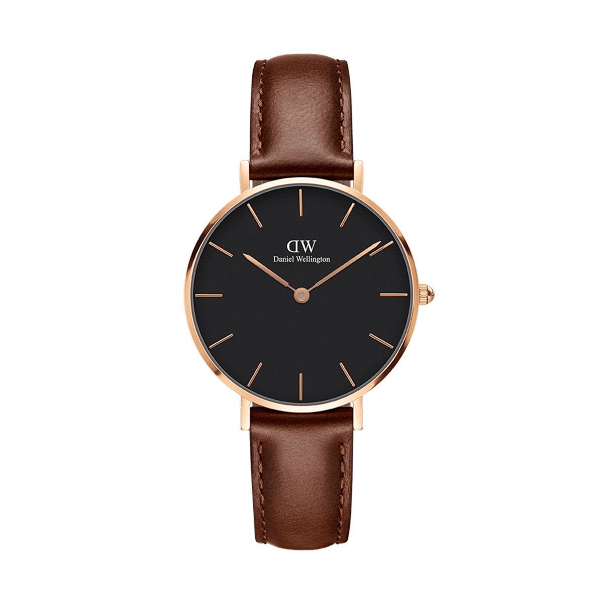 Shop Authentic Daniel Wellington Petite St Mawes Black Dial Brown Leather Strap Watch For Women - DW00100169 - Luxxuri