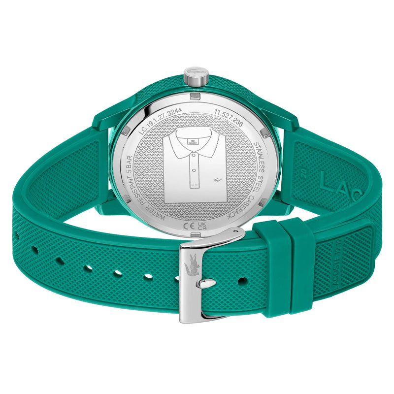 Lacoste 12.12 Cyan Green Dial Cyan Green Silicon Strap Watch for Men - 2011192