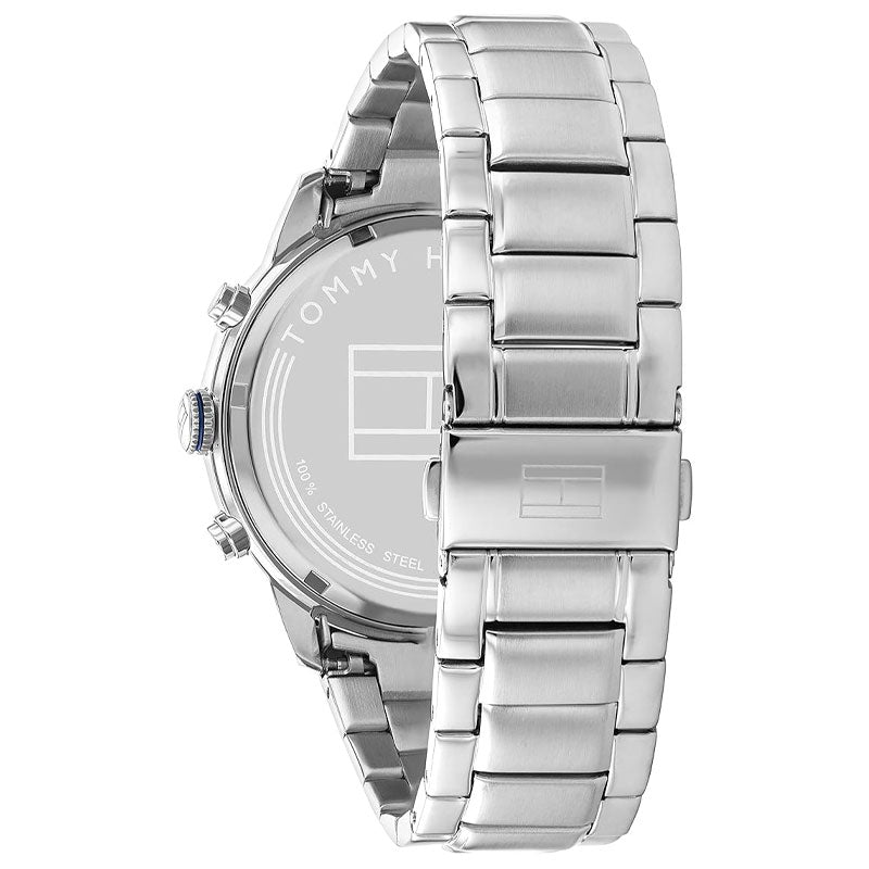 Shop Authentic Tommy Hilfiger Jimmy Chronograph Quartz Blue Dial Silver Steel Strap Watch For Men - 1791949 - Luxxuri