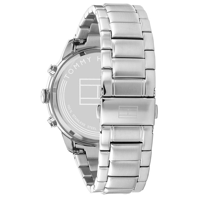 Shop Authentic Tommy Hilfiger Jimmy Multifunction Black Dial Silver Steel Strap Watch For Men - 1791950 - Luxxuri