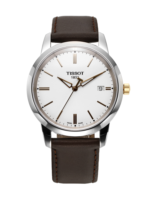 Shop Authentic Tissot T Classic Dream White Dial Brown Leather Strap Watch for Men - T033.410.26.011.01 - Luxxuri
