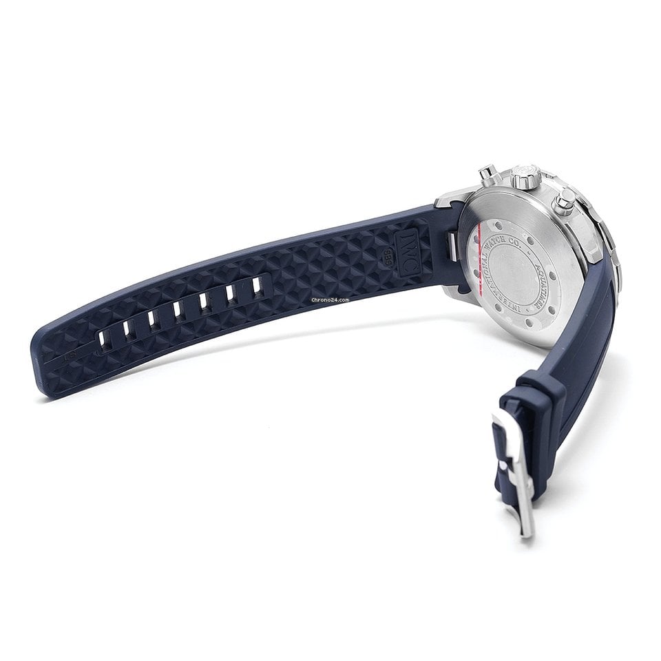Shop Authentic IWC Aquatimer Chronograph Blue Dial Blue Rubber Strap Watch for Men - IW376711 - Luxxuri