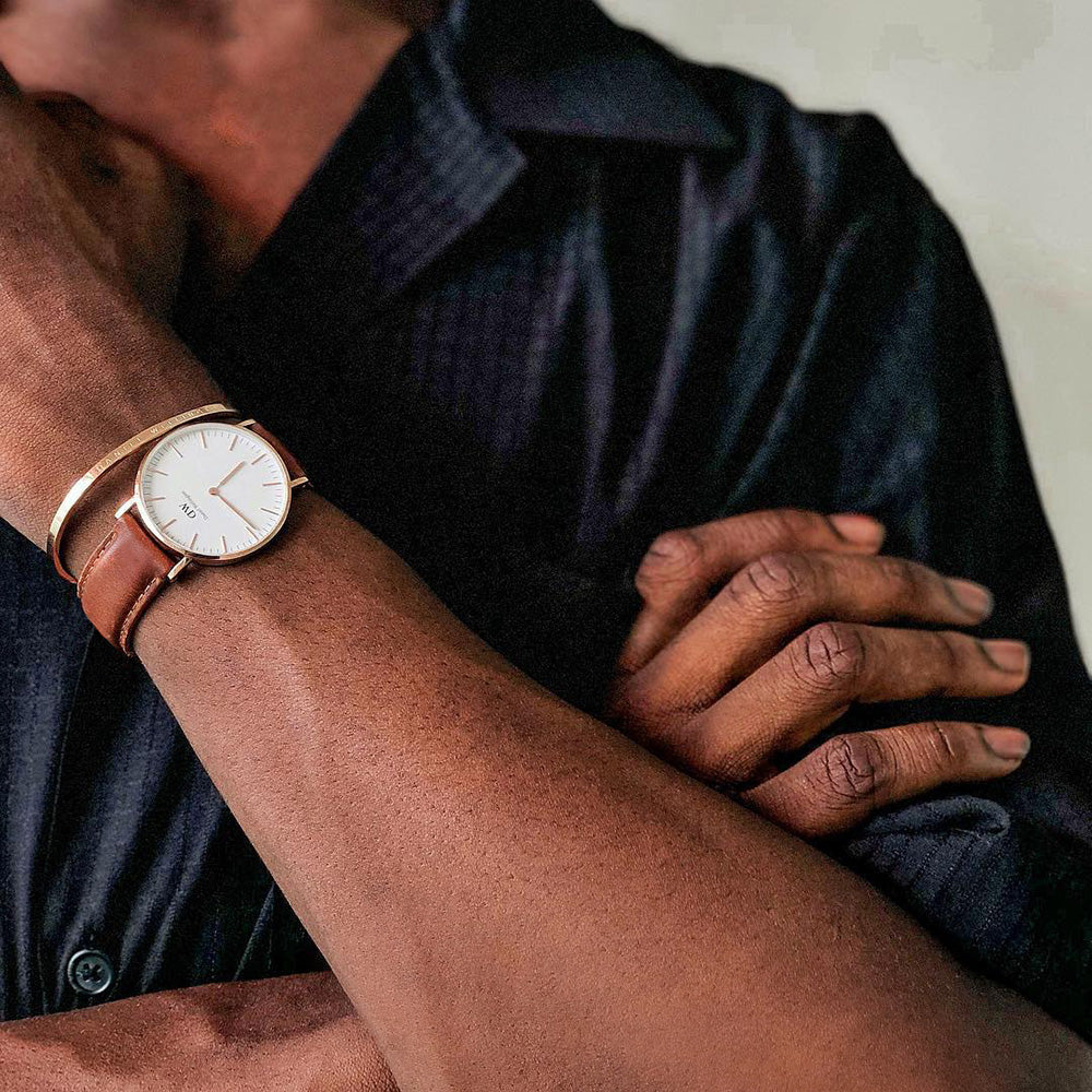 Shop Authentic Daniel Wellington Classic St Mawes White Dial Brown Leather Strap Watch For Men - DW00100006 - Luxxuri