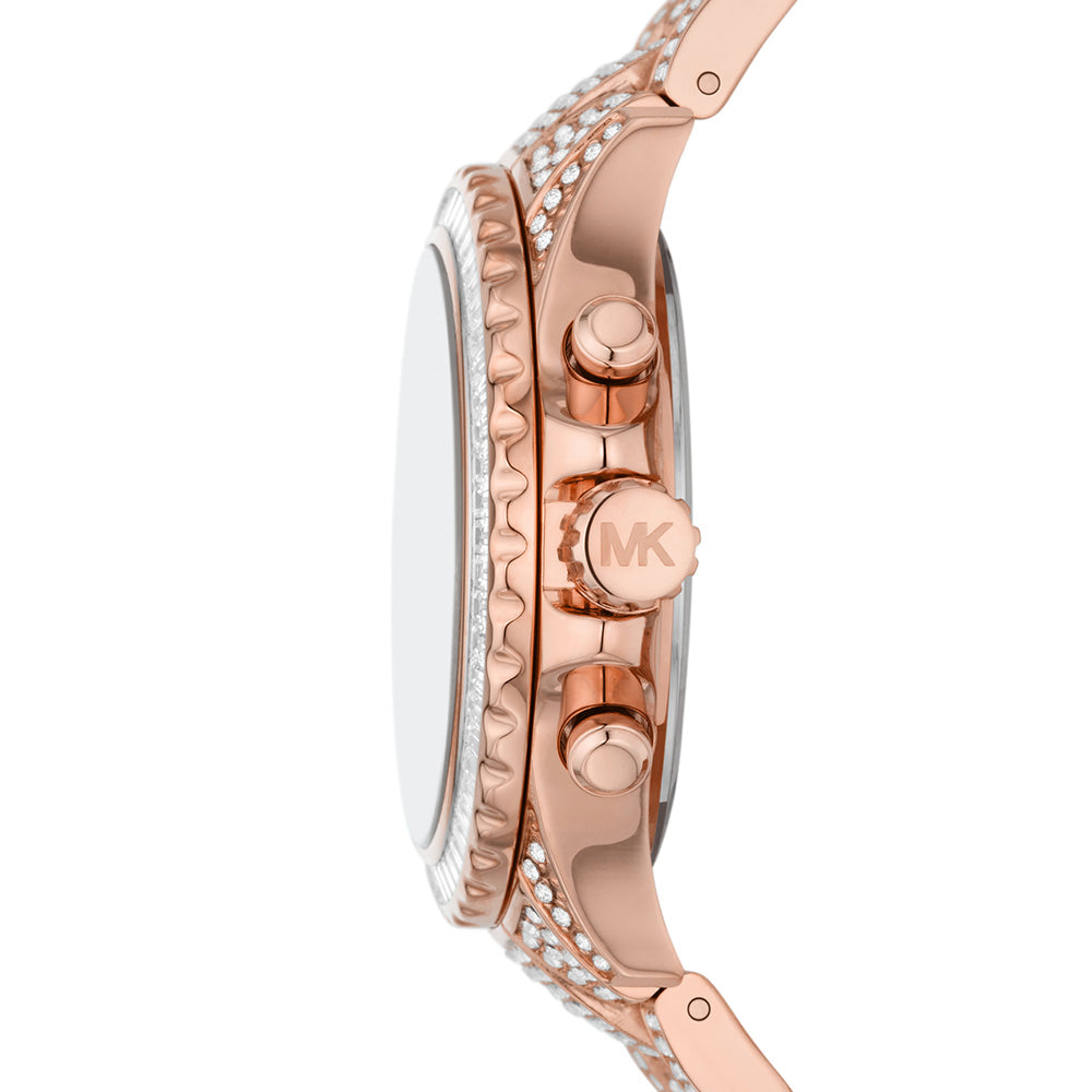 Shop Authentic Michael Kors Everest Chronograph Crystals Rose Gold Dial Rose Gold Steel Strap Watch For Women - MK7235 - Luxxuri