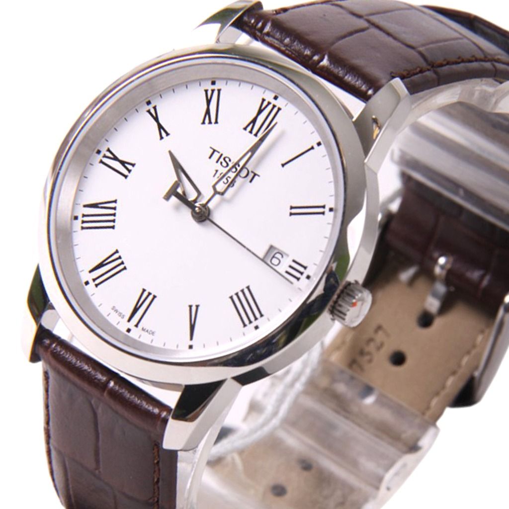 Shop Authentic Tissot T Classic Dream White Dial Brown Leather Strap Watch for Men - T033.410.16.013.01 - Luxxuri