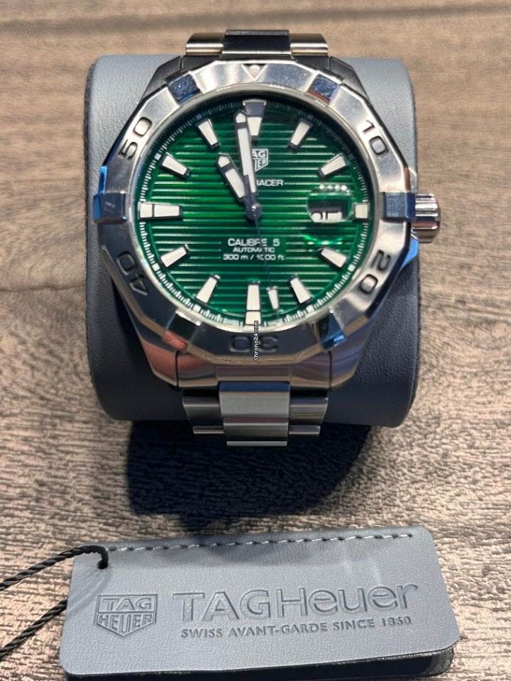 Shop Authentic Tag Heuer Aquaracer Green Dial Watch for Men - WAY2015.BA0927 - Luxxuri