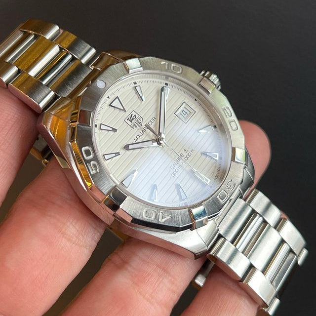 Shop Authentic Tag Heuer Aquaracer White Dial Watch for Men - WAY2111.BA0928 - Luxxuri