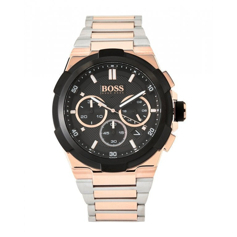 Hugo Boss Supernova Chronograph Black Dial Two Tone Steel Strap Watch for Men - 1513358