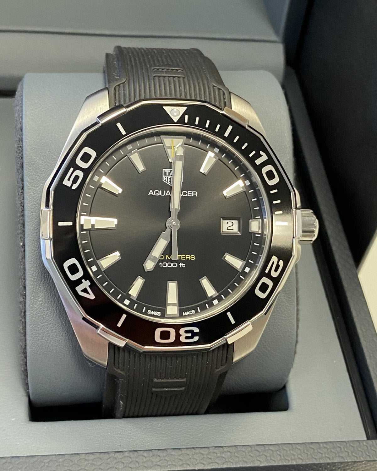 Shop Authentic Tag Heuer Aquaracer Black Dial Watch for Men - WAY101A.FT6141 - Luxxuri
