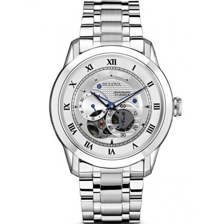 Shop Authentic Bulova BVA Series Dual Aperture Silver Dial Silver Steel Strap Watch for Men - 96A118 - Luxxuri