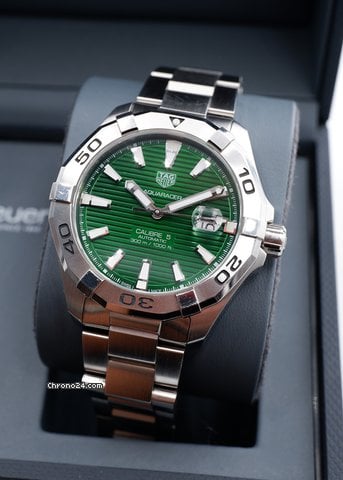 Shop Authentic Tag Heuer Aquaracer Green Dial Watch for Men - WAY2015.BA0927 - Luxxuri