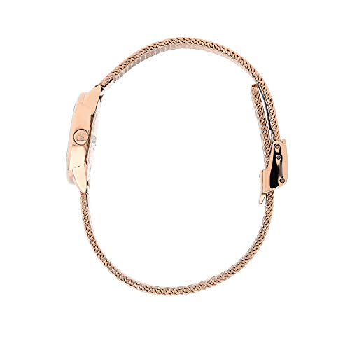 Calvin Klein Minimal White Dial Rose Gold Mesh Bracelet Watch for Women - K3M23626