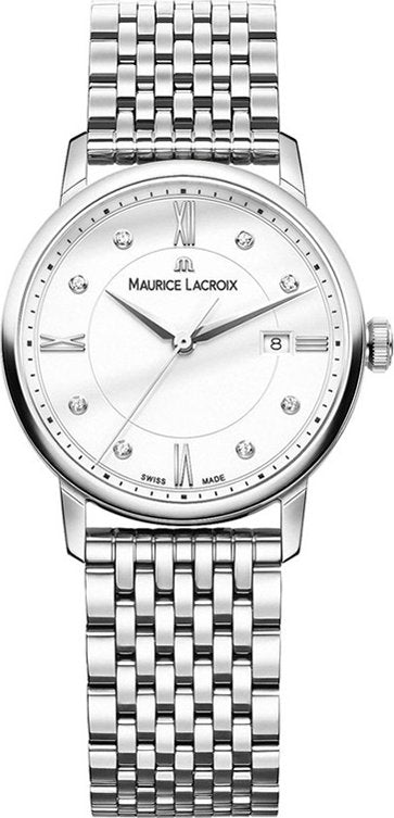 Shop Authentic Maurice Lacroix Eliros Date White Dial Silver Steel Strap Watch for Women - EL1094-SS002-150-1 - Luxxuri