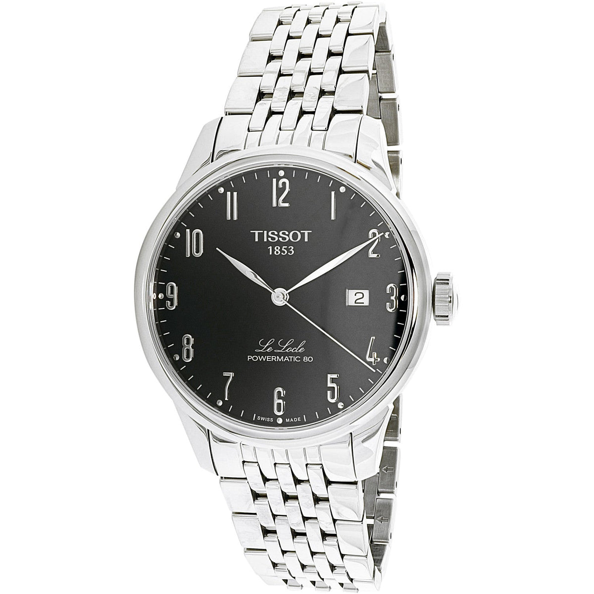 Shop Authentic Tissot T Classic Powermatic 80 Black Dial Silver Steel Strap Watch For Men - T41.1.483.52 - Luxxuri