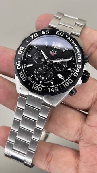 Shop Authentic Tag Heuer Formula 1 Chronograph Black Dial Silver Steel Strap Watch for Men - CAZ1010.BA0842 - Luxxuri