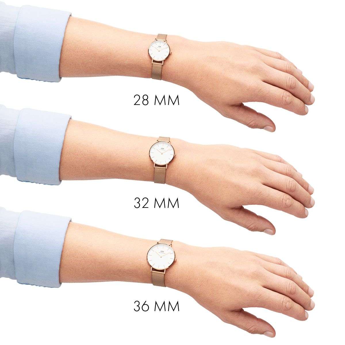 Shop Authentic Daniel Wellington Classic Petite White Dial Rose Gold Mesh Bracelet Watch For Women - DW00100219 - Luxxuri