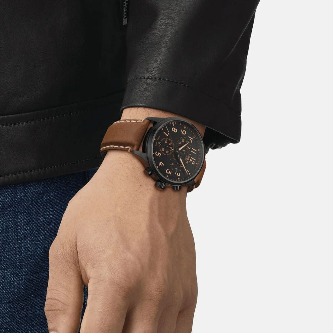 Shop Authentic Tissot Chrono XL Quartz Black Dial Brown Leather Strap Watch For Men - T116.617.36.052.03 - Luxxuri