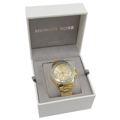 Shop Authentic Michael Kors Everest Chronograph Gold Dial Gold Steel Strap Watch For Women - MK7210 - Luxxuri