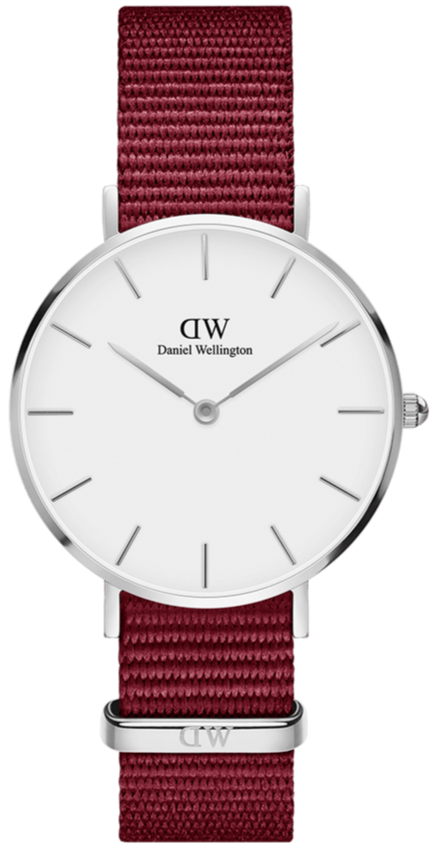 Shop Authentic Daniel Wellington Roselyn 3A Petite White Dial Ruby Red NATO Strap Watch For Women - DW00100292 - Luxxuri
