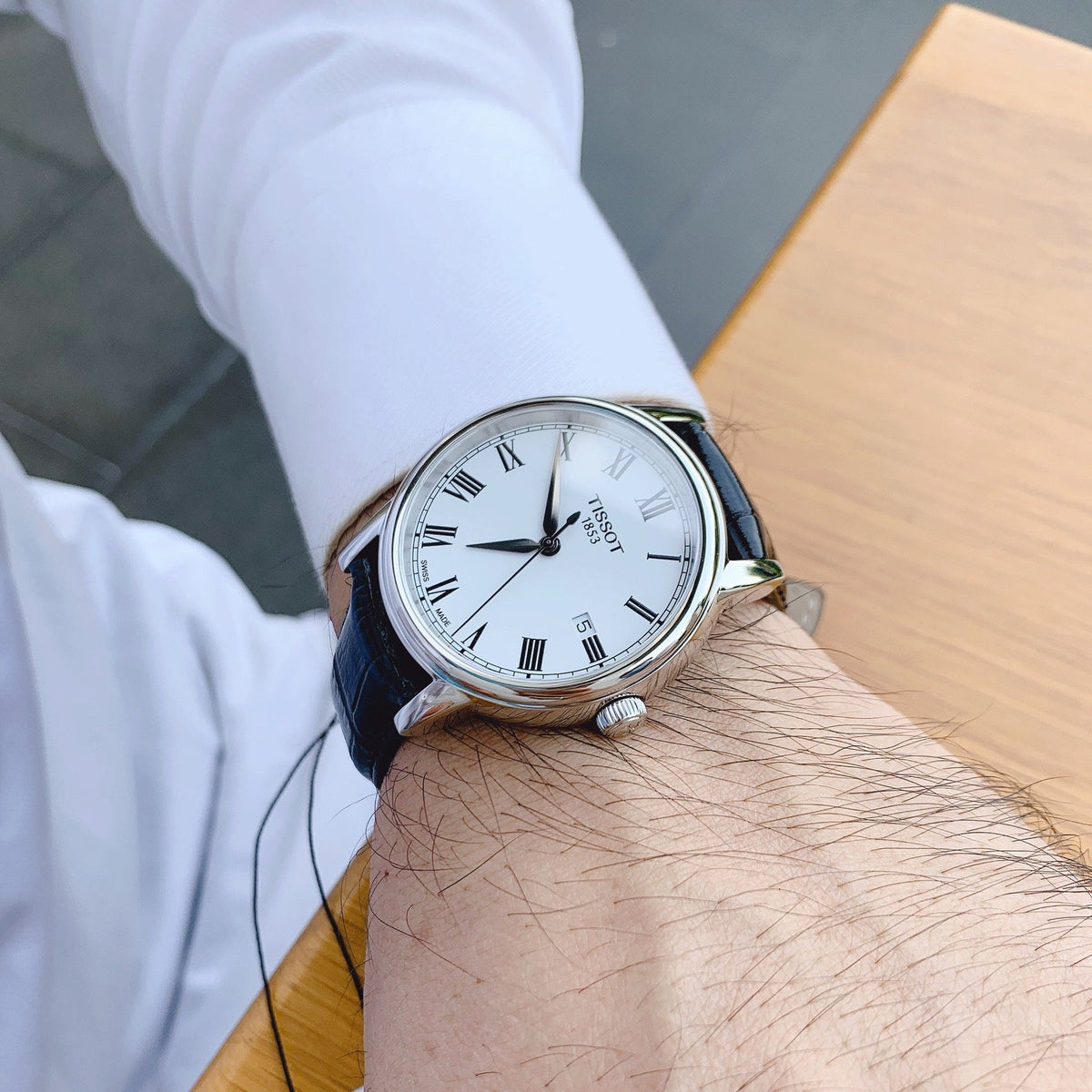 Shop Authentic Tissot T Classic Carson White Dial Black Leather Strap Watch for Men - T085.410.16.013.00 - Luxxuri