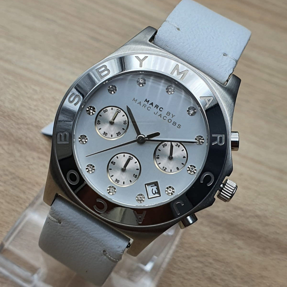 Shop Authentic Marc Jacobs Blade White Dial White Leather Strap Watch for Women - MBM1187 - Luxxuri