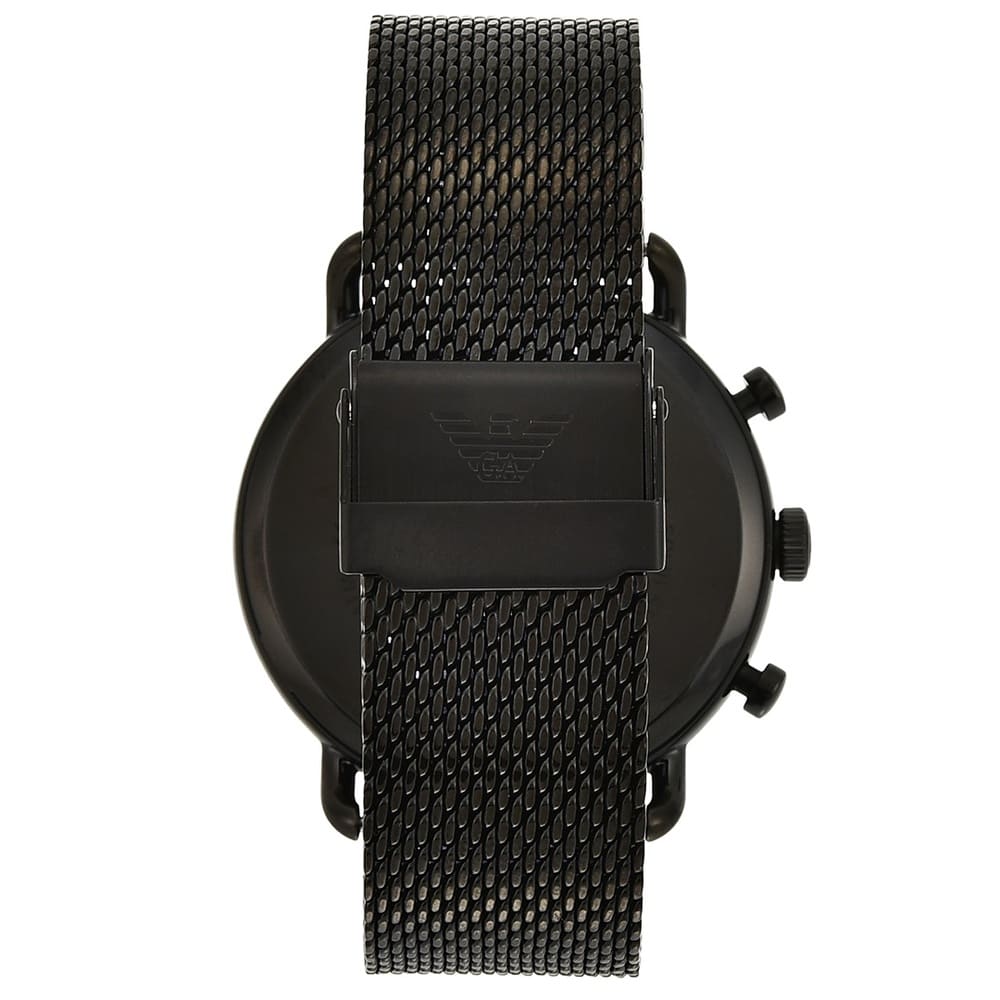 Shop Authentic Emporio Armani Aviator Black Dial Black Mesh Bracelet Watch For Men - AR11142 - Luxxuri