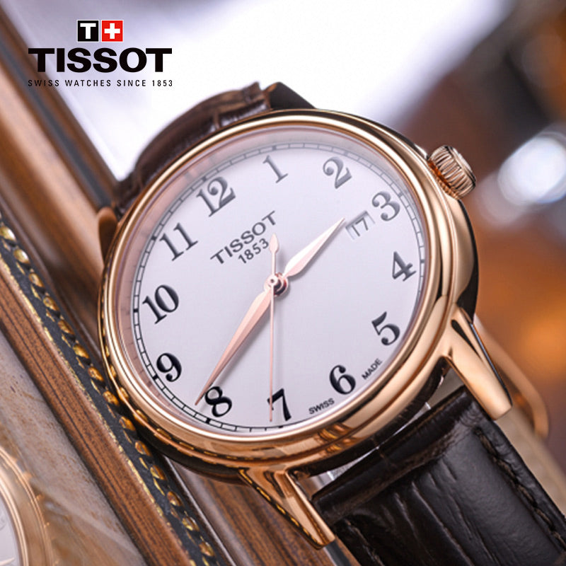 Shop Authentic Tissot T Classic Carson Quartz White Dial Brown Leather Strap Watch for Men - T085.410.36.012.00 - Luxxuri