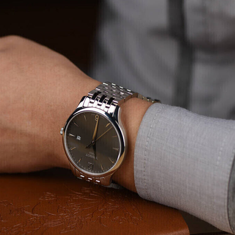 Shop Authentic Tissot T Classic Tradition Grey Dial Silver Steel Strap Watch For Men - T063.610.11.067.00 - Luxxuri