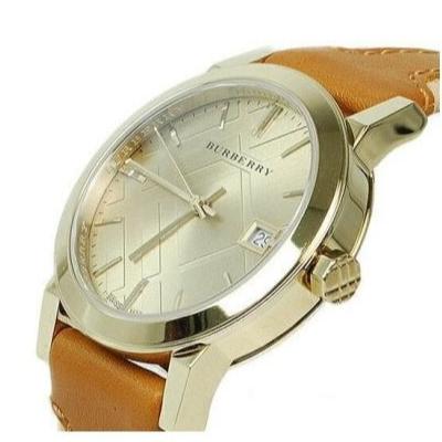 Shop Authentic Burberry The City Gold Dial Brown Leather Strap Watch for Women - BU9133 - Luxxuri