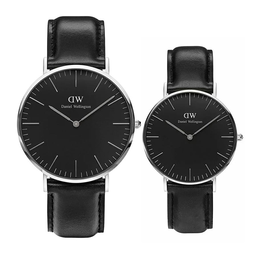 Shop Authentic Daniel Wellington Classic Sheffield Black Dial Black Leather Strap Watch For Women - DW00100145 - Luxxuri
