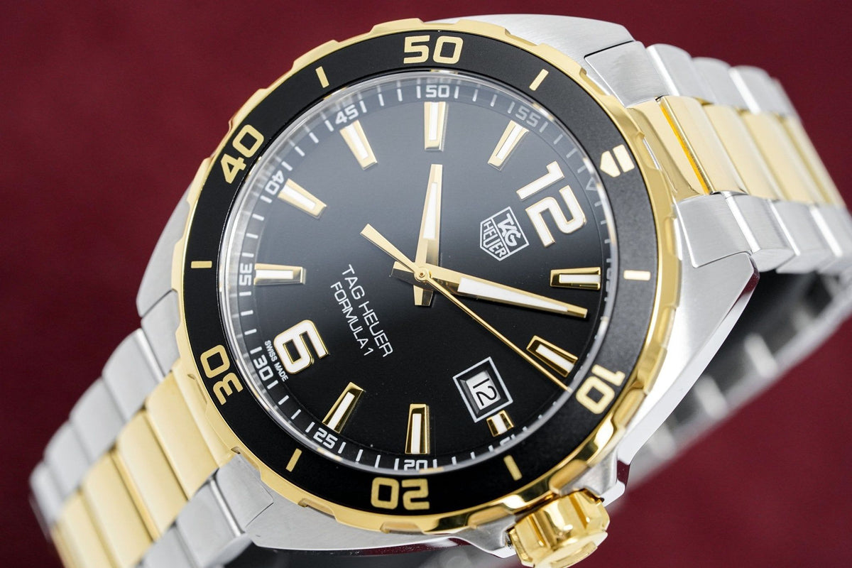Shop Authentic Tag Heuer Formula 1 Quartz Black Dial Two Tone Steel Strap Watch for Men - WAZ1121.BB0879 - Luxxuri