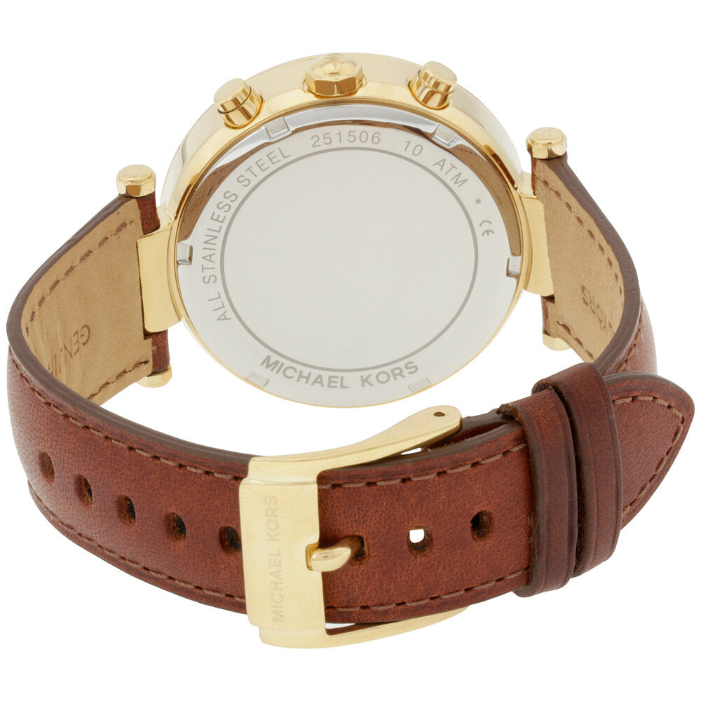 Shop Authentic Michael Kors Parker Champagne Dial Brown Leather Strap Watch for Women - MK2249 - Luxxuri