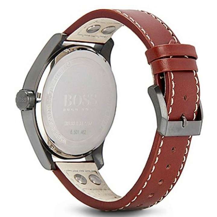Shop Authentic Hugo Boss Aeroliner Maxx Black Dial Brown Leather Strap Watch For Men - 1513079 - Luxxuri