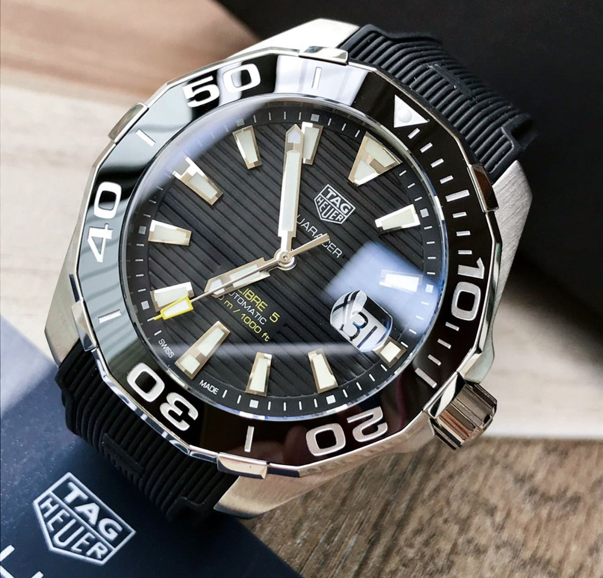 Shop Authentic Tag Heuer Aquaracer Black Dial Watch for Men - WAY201A.FT6142 - Luxxuri