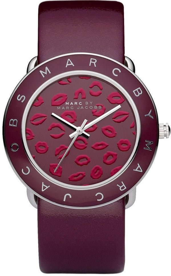 Shop Authentic Marc Jacobs Amy Red Dial Burgundy Leather Strap Watch for Women - MBM1162 - Luxxuri