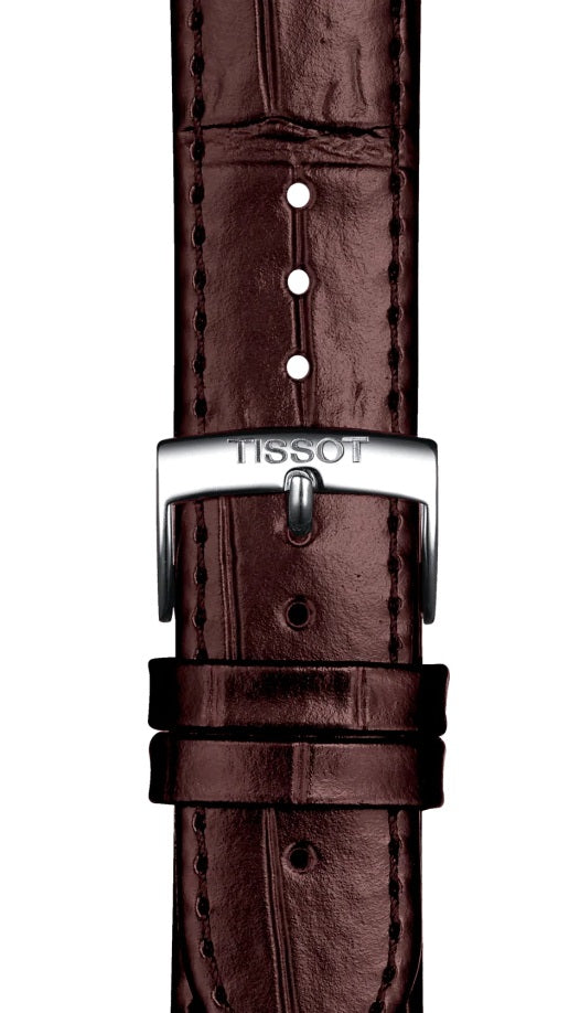 Shop Authentic Tissot T-Classic Powermatic 80 Silver Dial Brown Leather Strap Watch For Men - T122.407.16.031.00 - Luxxuri