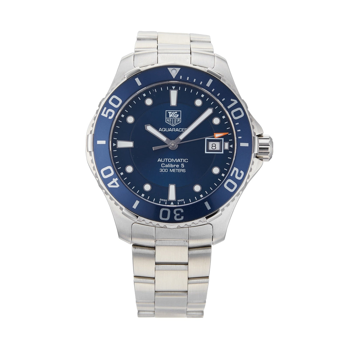 Shop Authentic Tag Heuer Aquaracer Caliber 5 Automatic Blue Dial Silver Steel Strap Watch for Men - WAN2111.BA0822 - Luxxuri