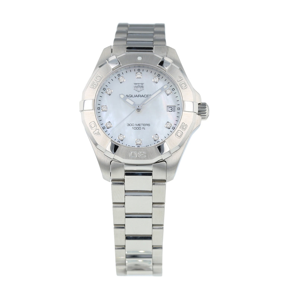 Shop Authentic Tag Heuer Aquaracer White Mother of Pearl Dial Watch for Women - WBD1314.BA0740 - Luxxuri