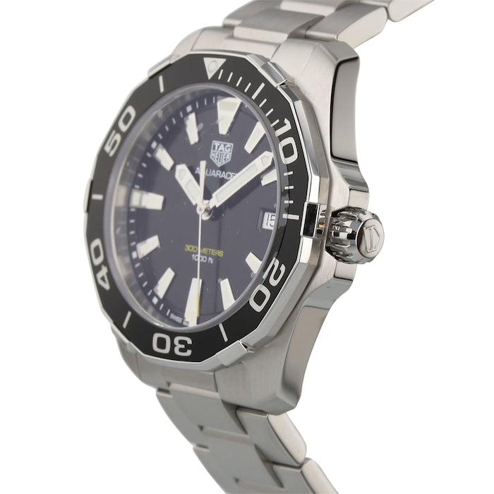 Shop Authentic Tag Heuer Aquaracer Black Dial Silver Steel Strap Watch for Men - WAY111A.BA0928 - Luxxuri