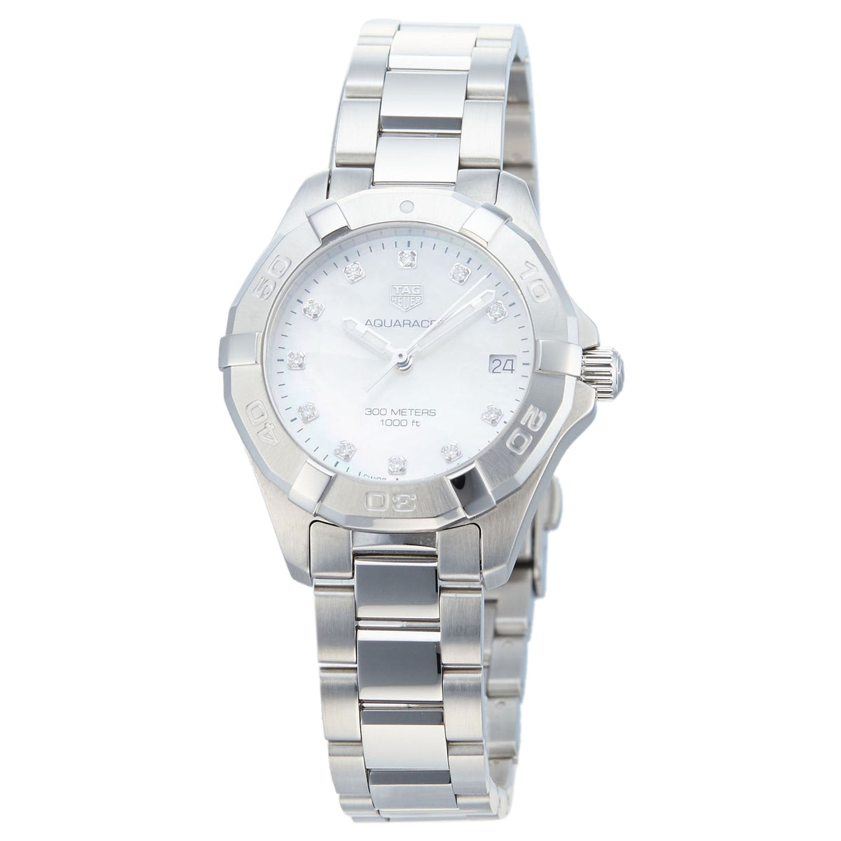 Shop Authentic Tag Heuer Aquaracer White Mother of Pearl Dial Watch for Women - WBD1314.BA0740 - Luxxuri