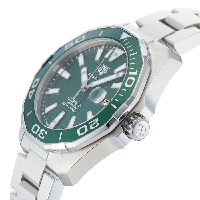 Shop Authentic Tag Heuer Aquaracer Green Dial Watch for Men - WAY201S.BA0927 - Luxxuri