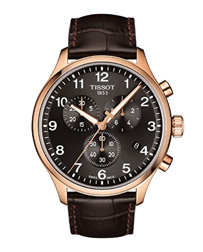 Shop Authentic Tissot Chrono XL Black Dial Brown Leather Strap Watch For Men - T116.617.36.057.01 - Luxxuri