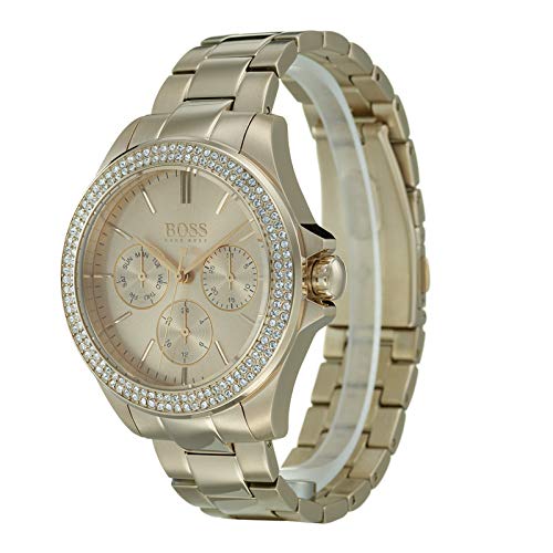 Hugo Boss Premiere Rose Gold Dial Rose Gold Steel Strap Watch for Women - 1502443