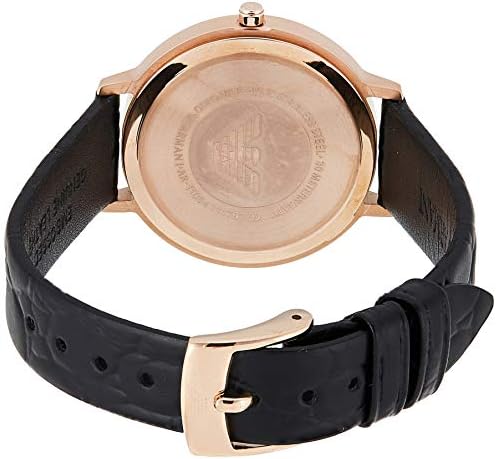 Shop Authentic Emporio Armani Kappa Quartz Black Dial Black Leather Strap Watch For Women - AR11064 - Luxxuri